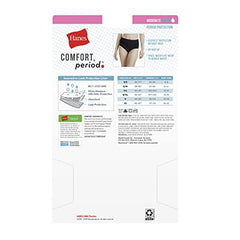 Hanes womens Fresh & Dry Light and Moderate Period 3-Pack Underwear, Multiple Options Available Briefs, 3 Pack - Assorted Moderate Protection, 9 US, 3 Pack - Assorted - Moderate Protection, 1 Count (Pack of 3)