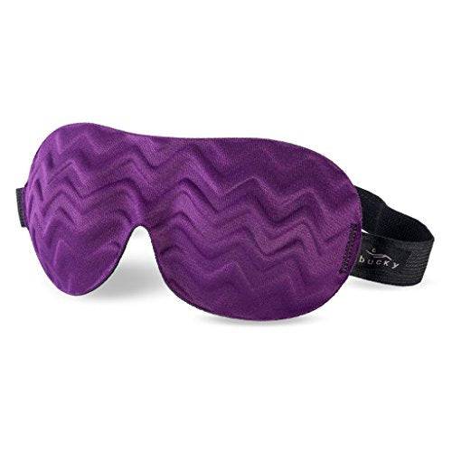 Bucky Chevron Pattern Ultralight & Comfortable Contoured Eye Sleep Mask for Travel & Sleep - Violet Chevron