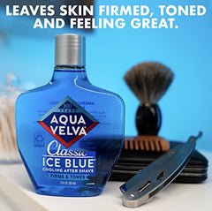 Aqua Velva After Shave, Classic Ice Blue, Soothes, Cools, and Refreshes Skin, 235 mL