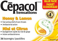 Cepacol Sensations Honey and Lemon, Sore Throat lozenges 36 count