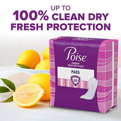 Poise Incontinence Pads & Postpartum Incontinence Pads, 4 Drop Moderate Absorbency, Long Length, 16 Count