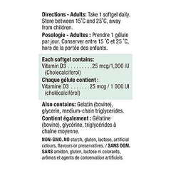 Jamieson Vitamin D3 1,000 IU Premium Softgels