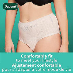 Depend Fresh Protection Adult Incontinence Underwear for Women (Formerly Depend Fit-Flex), Disposable, Maximum, Extra-Large, Blush, 15 Count