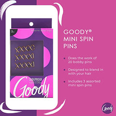 Goody Simple Styles Mini Spin Hair Pin, Assorted Colors ,3-Count (1940931)