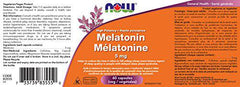 NOW Supplements Melatonin 5mg Capsules, 60 Count