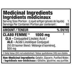 FEMME FIT - CLA80 Femme - Premium Grade Conjugated Linoleic Acid - 60 Count