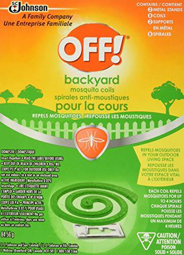 OFF! Backyard Insect and Mosquito Repellent Coils, Ideal for Camping, Hosting, and Relaxing, Up to 4 Hours of Protection, 2 Metal Stands and 8 Coils - Zecoya