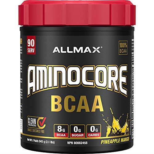 ALLMAX Nutrition - Aminocore BCAA - 8g BCAAs - 100% Pure Branch Chained Amino Acids - Gluten Free - Pineapple Mango - 945 Gram