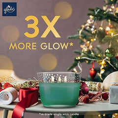 Glade Scented Candle, Twinkling Pine & Cedar, Limited Edition, 3-Wick Candle, Air Freshener Infused with Essential Oils for Home Fragrance, 1 Count