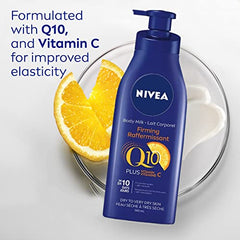 NIVEA Q10+ Firming Body Milk, 473ml | Formulated with 2 antioxidants : Q10 coenzyme + Vitamin C for healthy looking skin