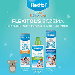 Flexitol Happy Little Bodies Eczema Relief Body Wash & Shampoo | Natural Ingredients | Colloidal Oatmeal - Relieves Skin irritation Itchiness | 175ml