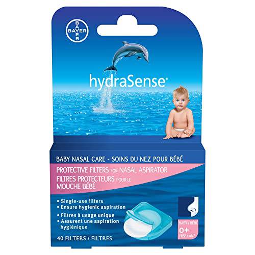 hydraSense Protective Filters for Nasal Aspirator, Baby Nasal Care, Single-Use, 40 Filters