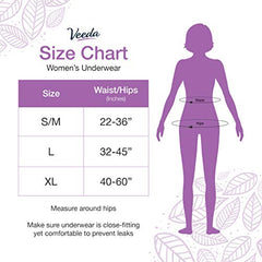 Veeda Natural Premium Incontinence Underwear for Women, Maximum Absorbency, Large Size, 12 Count