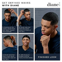 Diane Premium 100% Boar Bristle Brush for Men “ Medium Firm Bristles for Medium to Coarse Hair “ Use for Smoothing, Styling, Wave Styles, Soft on Scalp, D8114