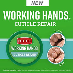 O'Keeffe's Working Hands Cuticle Repair, Instant Relief and Lasting Hydration, Nourishes and Protects, Non-Greasy Formula, 0.38oz/11g Jar, (Pack of 1), 107475