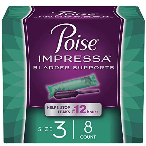 Poise Impressa Incontinence Bladder Supports for Bladder Control, Size 3, 8 Count