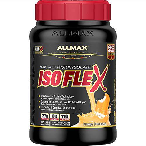 ALLMAX Nutrition - ISOFLEX - 100% Ultra-Pure Whey Protein Isolate - Orange Dreamsicle - 2 Pound