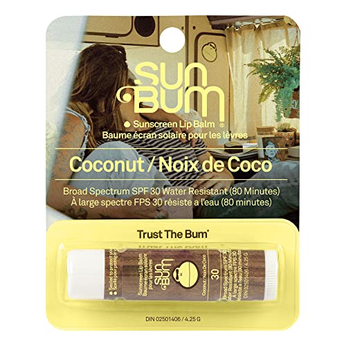 Sun Bum SPF 30 Sunscreen Lip Balm | Vegan and Cruelty Free Broad Spectrum UVA/UVB Lip Care with Aloe and Vitamin E for Moisturized Lips | Coconut Flavor |.15 oz