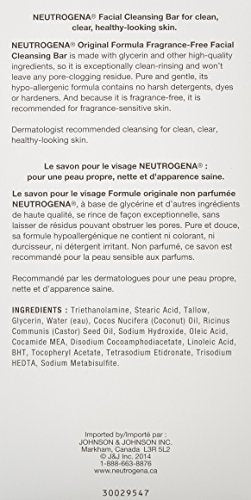 Neutrogena Original Dry Face Cleansing Bar, Fragrance Free, 3 Bars , 300.0 g (Pack of 1)