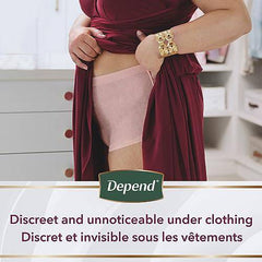 Depend Silhouette Adult Incontinence Underwear for Women, Maximum Absorbency, Medium, Pink, 22 Count