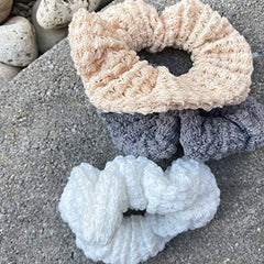 Scunci 3pc Waffle Knit hair scrunchies, assorted Colours