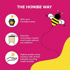 Honibe 100% Pure Honey Lozenges, Made in Canada, Soothes Sore Throat, With Menthol & Eucalyptus, 1 pack (10 lozenges), Natural Lemon