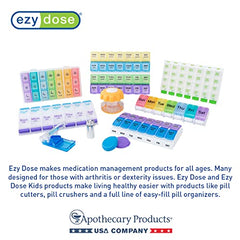 EZY DOSE Weekly (7-Day) Pill Planner, Medicine Case, Vitamin Organizer Box, Small Locking Compartments to Secure Prescription Medication and Prevent Accidental Spilling, Green