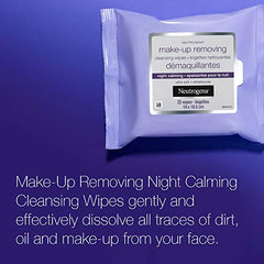 Neutrogena Makeup Remover Cleansing Face Wipes, Night Calming Facial Wipes, 50 Count