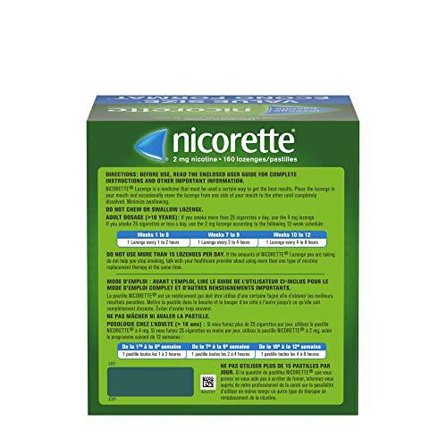 Nicorette Lozenges Nicotine Quit Smoking Aid, Fruit Flavour - 2mg, 160 count