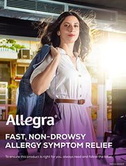 Allegra 24 Hour Allergy Medication, 120 mg, 12 Count Tablets, Non-Drowsy, Fast & Effective Multi-Symptom Relief from Seasonal Allergies, Relieves Runny Nose, Sneezing, Watery Eyes, Itchy Throat