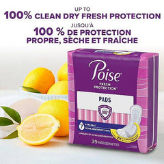 Poise Incontinence Pads for Women/Bladder Leakage Pads/Bladder Control Pads, 7 Drop, Ultra Absorbency, Long Length, 39 Count