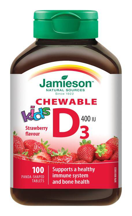 Jamieson Vitamin D 400IU Kids Chewable 100 Tablets