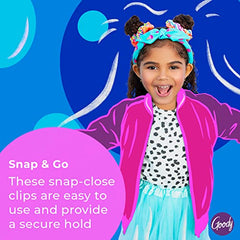 Goody Kids Snap Hair Clips, 8 Multicolour Snap and Go Pack for Kids