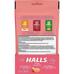 HALLS VITC STRWBRYLEMD BG 30PC, Pack of 12