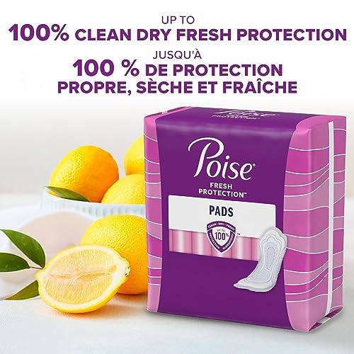 Poise Ultra Thin Incontinence Pads & Postpartum Incontinence Pads, 4 Drop Moderate Absorbency, Long Length, 48 Count