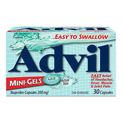 Advil Mini-gels 200 Mg Ibuprofen, Temporary Pain Reliever/Fever Reducer 30 Count