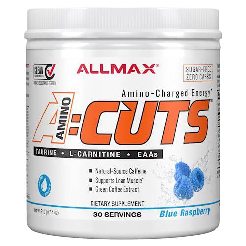 ALLMAX Nutrition ACUTS - Amino Acid Powder Supplement with Taurine, L-Carnitine, Green Coffee Bean Extract - Blue Raspberry - 252 g