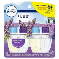 Febreze Plug In Air Fresher Scented Oil Refill, Odor Eliminator, Mediterranian Lavender, 52 mL