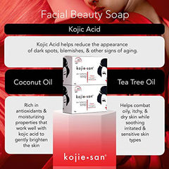 Kojie San Facial Beauty Soap - Skin Fairness and Moisturizing - Reduces Discoloration and Hyperpigmentation (65 grams, 2 Bars Per Pack)