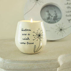 Dandelion Wishes 77113 Plain, Sisters are A Wish Come True Yellow Ceramic Soy Serenity Scented Candle