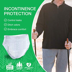 Veeda Natural Incontinence Underwear for Men, Maximum Absorbency, Large Size, 12 count