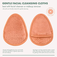 EcoTools Gentle Facial Cleansing Cloths, Reusable, Antioxidant Citrus Infused Face Cloths, Removes Makeup, Dirt, & Oils From Pores, Eco-Friendly & Washable, Vegan & Cruelty Free, Pack of 2