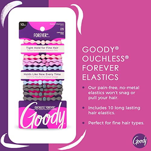 Goody Ouchless Forever Thin Hair Elastics 10Ct. Assorted