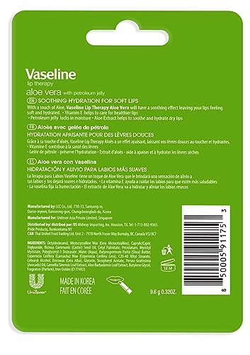 Unilever Vaseline Lip Therapy Aloe Care 2x4.8g 2 count