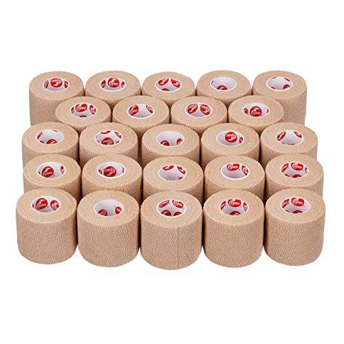 Cramer Eco-Flex Self-Stick Stretch Tape, Cohesive Tape, Flexible Elastic Sports Tape, Athletic Training Supplies, Easy Tear Self-Adherent Bandage Wrap, Bulk Cases, 2" X 5" Yard Rolls, Compression Tape