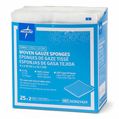 Medline Gauze Sponge Sterile 12 Ply, 50 Count