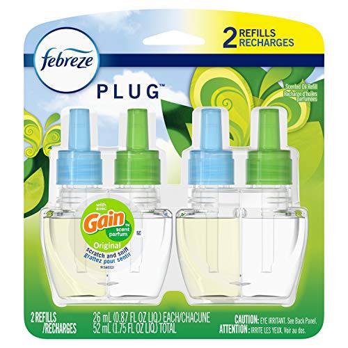 Febreze Odor-Eliminating Fade Defy PLUG Air Freshener Refill, Gain Original Scent - Zecoya