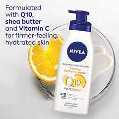 NIVEA Firming Body Lotion Q10+ Vitamin C, 473ml | Formulated with Shea Butter + Vitamin C + antioxidant Q10 for firmer-feeling skin