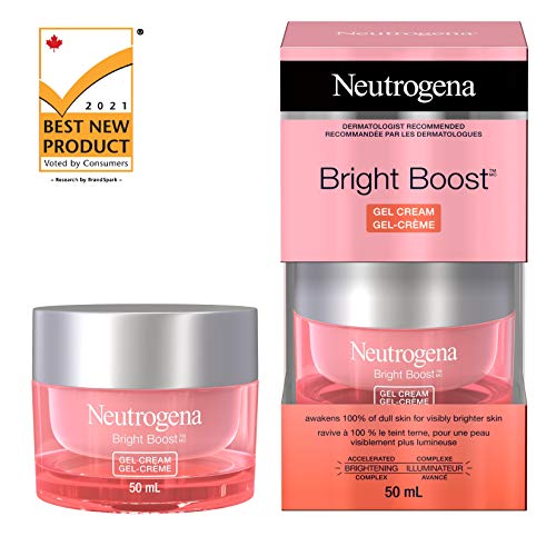 Neutrogena Bright Boost Gel Cream, Brightening Face Moisturizer With Aha, Pha, Mandelic Acid & Neoglucosamine for Brighter Skin & Anti Aging, 50 Milliliters