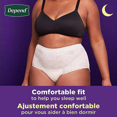 Depend Night Defense Adult Incontinence Underwear for Women, Overnight, Large, Blush, 14 Count